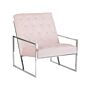 Armchair Pink Velvet 83l X 69w X 83h Button Tufted Backrest Metal Frame