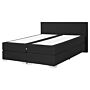 Eu King Size Continental Bed 5ft3 Black Fabric With Pocket Spring Mattress