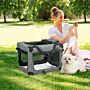 Pawhut 70cm Oxford Folding Pet Carrier Bag Grey