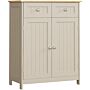 Bath Vida Priano 2 Drawer 2 Door Freestanding Cabinet, Grey & Oak