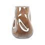 Flower Vase Golden Brown Glass 27 Cm Semi-transparent Decorative Irregular Shape Tabletop Home Decoration