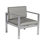 Garden Armchair Dark Grey Aluminium Frame Outdoor With Cushions