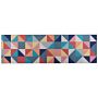 Runner Rug Multicolour Polyester 60 X 200 Cm Geometric Triangle Pattern Anti-slip Bottom