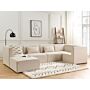 Modular Left Corner 4 Seater Sofa Beige Corduroy With Ottoman 4 Seater Sectional Sofa Modern Design Beliani