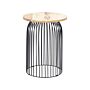 Side Table Light And Black Mango Wood And Aluminium Decorative Coffee Side Table Small