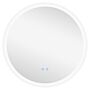 Kleankin Round Bathroom Mirror With Led Lights, 3 Temperature Colours, Defogging Film, Aluminium Frame, Hardwired, 60 X 60 Cm