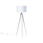 Floor Lamp White Polycotton 156h Cm White Metal Tripod Legs Drum Shade