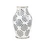 Flower Vase White And Blue Stoneware Waterproof Distressed Look Dot Pattern