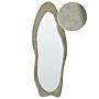 Wall Mirror Green Mdf Frame Glass 57 X 160 Cm Irregular Shape Decorative Wall Mounted Accent Piece Modern Style Beliani