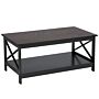 Coffee Table Black 100 X 55 Cm 2 Tier Rectangular Tabletop