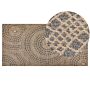 Area Rug Beige And Grey Jute 80 X 150 Cm Rectangular With Geometric Pattern Flat Weave