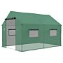 Outsunny Polyethylene Walk-in Polytunnel Greenhouse, 2 X 3(m), Green