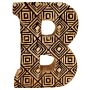 Hand Carved Wooden Geometric Letter B