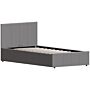 Vida Designs Lisbon Single Ottoman Faux Leather Bed, Grey