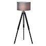 Homcom Modern Tripod Standing Lamps For Living Room With Fabric Lampshade, Floor Lamps, (bulb Not Included), Grey And Black