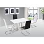 Walton Dining Table White With Stainless Steel Base