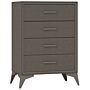 Homcom Chest Of Drawers, 4 Drawer Fabric Dresser With Steel Frame For Bedroom, Living Room, Easy To Assemble, Brown