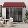 Vidaxl Automatic Retractable Awning Burgundy 300x250 Cm