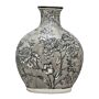 Peony Grey & White Bottle Vase