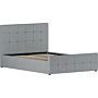 Valentina Double Ottoman Bed, Light Grey Linen