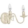 Wall Lamp White Metal Distressed 2 Lights Vintage Retro Design Light Living Room Decorative Lighting