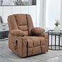 Homcom Oversized Riser And Recliner Chair, Fabric Upholstered Lift Chair With Remote Control, Side Pockets, Cup Holder, Brown