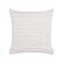 Decorative Cushion White Cotton Solid Pattern 45 X 45 Cm Removable Cover Modern Décor Accessories