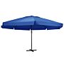 Vidaxl Outdoor Parasol With Aluminium Pole 600 Cm Azure Blue