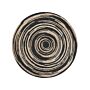 Area Rug Beige Black Round 140 Cm Boho Rustic Spiral Braided Jute