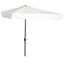 Outsunny 2.3m Half Parasol Semi Round Umbrella Patio Metal Frame Crank Handle For Balcony-- No Base Included, Cream White