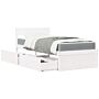 Vidaxl Bed With Drawers And Mattress White 90x200 Cm Solid Wood Pine