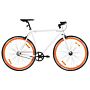 Vidaxl Fixed Gear Bike White And Orange 700c 51 Cm