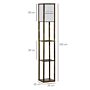 Homcom 4-tier Floor Lamp, Floor Light With Storage Shelf, Reading Standing Lamp, Rustic Brown