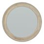 Washed Wood Round Framed Mirror