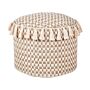 Pouf Natural Beige Seagrass Cotton 50 Cm Styrofoam Filling Ottoman Handwoven