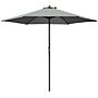 Outsunny 2.8m Patio Parasols Umbrellas Outdoor 6 Ribs Sunshade Canopy Manual Push Garden Backyard Furniture, Dark Grey