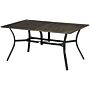 Outsunny Six-seater Steel Garden Table, With ⌀41mm Parasol Hole - Wood-effect