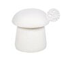 Pouffe White Boucle Round 45 X 45 X 46 Cm Footstool Accent Upholstery Mushroom Shaped Furniture