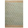 Area Rug Green And Beige Jute 200 X 300 Cm Geometric Pattern Hand Woven Boho Living Room Bedroom Beliani