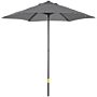 Outsunny 2m Patio Parasols Umbrellas, Outdoor Sun Shade With 6 Sturdy Ribs For Balcony, Bench, Dark Grey