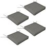 Outsunny 4-piece Seat Cushions Pillow Replacement, Patio Chair Cushions Set With Ties For, Charcoal Grey