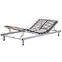 Manually Adjustable Bed Base 3ft Eu Single Wooden Slats Black Steel Frame With Legs Wooden Slats Freestanding