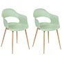 Set Of 2 Dining Chairs Light Green Synthetic Material Sleek Legs Decorative Home Furniture Dining Room