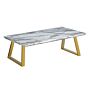 Newchapel Marble Effect Coffee Table With Gold Legs