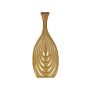 Decorative Table Vase Gold Ceramic 39 Cm Carved Surface Irregular Shape