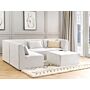 Modular Right Corner 4 Seater Sofa Off White Corduroy With Ottoman 4 Seater Sectional Sofa