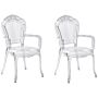 Set Of 2 Dining Chairs Transparent Acrylic Solid Back Stackable