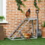 Pawhut Wooden Chicken Coop Toy With Swing, Ladder, Platform, Grey