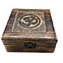 Square Wooden Keepsake Box 13x13x6cm - Om