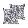 Set Of 2 Decorative Cushions Black And White Zebra Stripes 45 X 45 Cm Modern Safari Decor